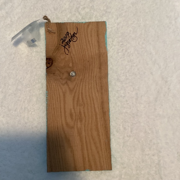 Teal Wooden Handmade Owl Wall Hanging with Hardware - New w/tags - Picture 6 of 6